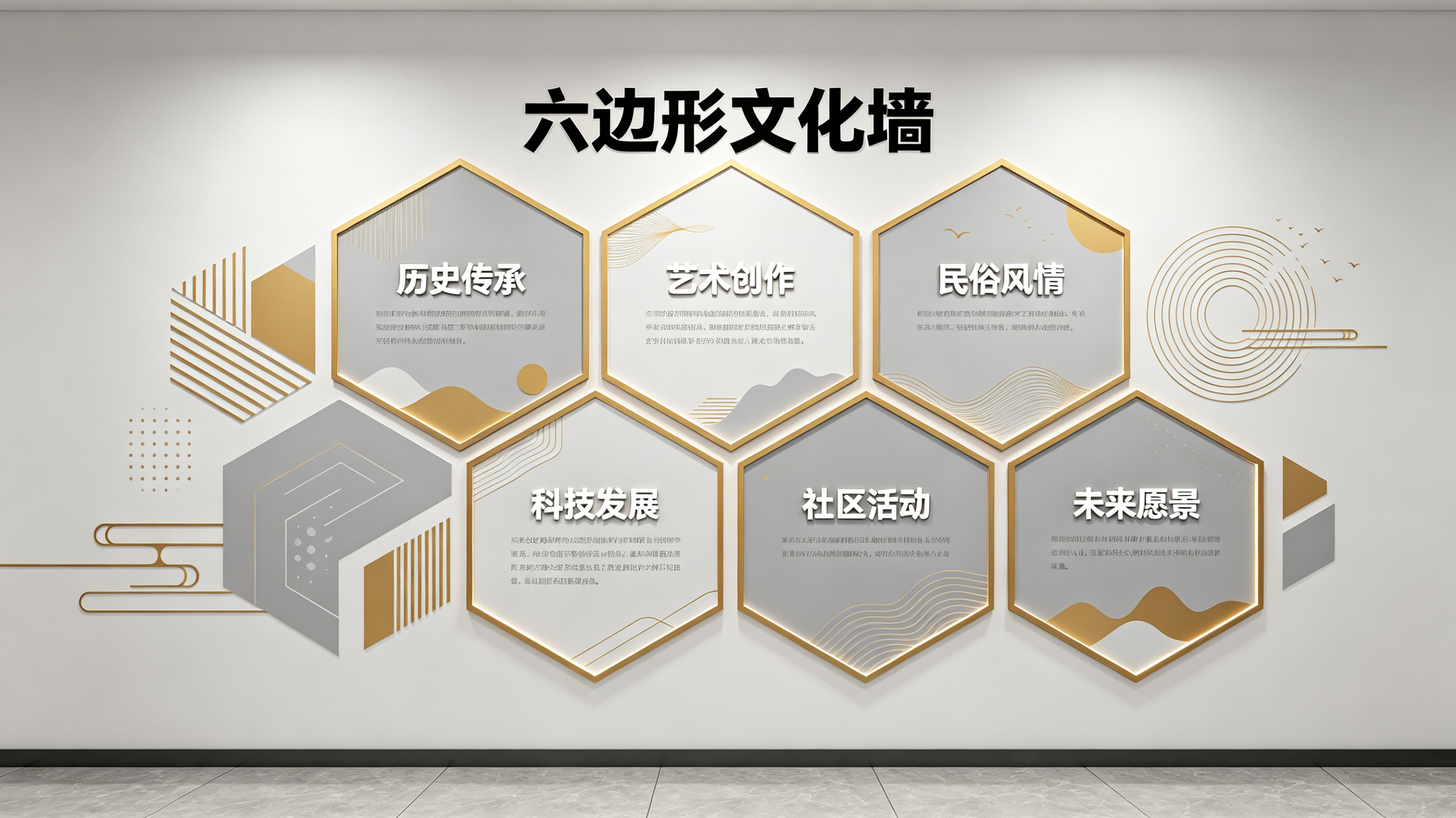 博爱企业文化墙 | 六边形信息美学